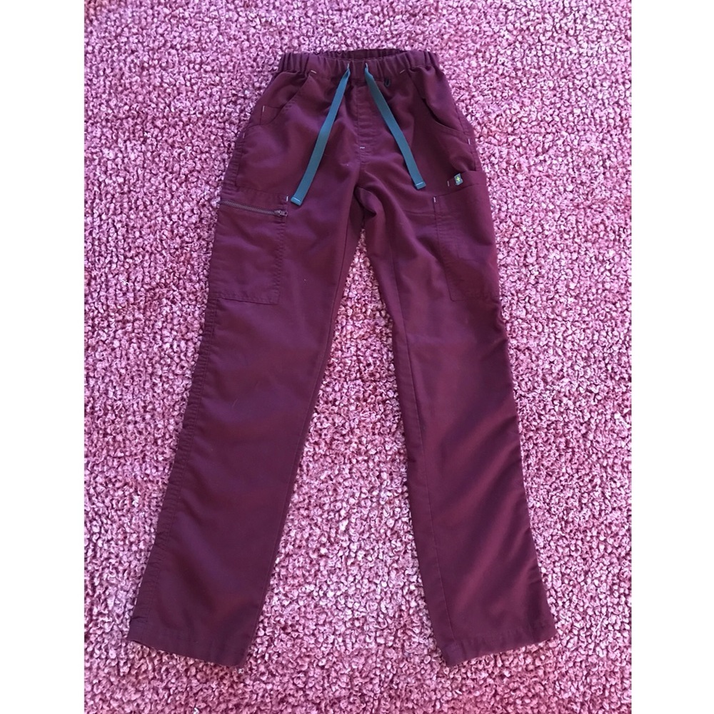 FIGS Burgundy XXS Yola Skinny Scrub Pants